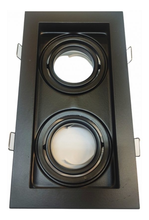 ARTEFACTO MACROLED EMBUTIR X2 DICRO MARCO NEGRO