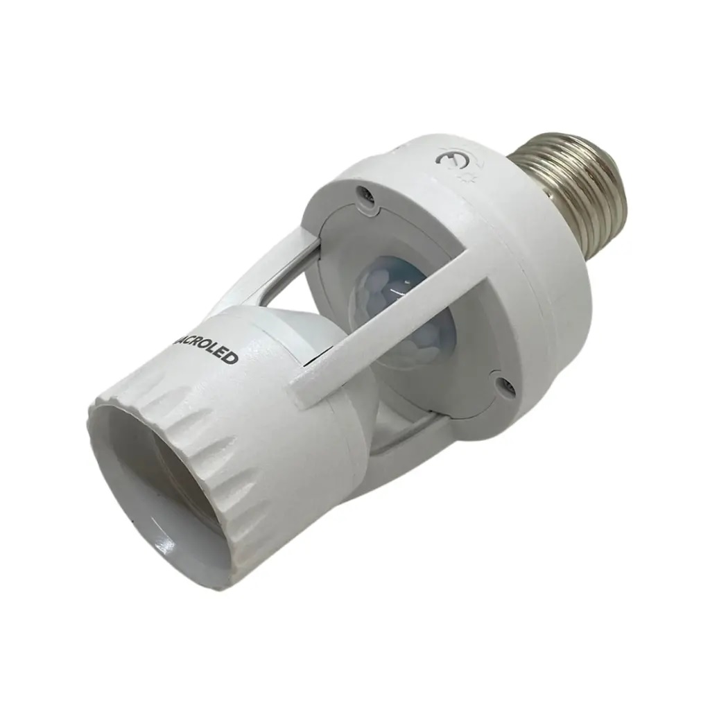 SENSOR DE MOV E27 MACROLED AC110-240V 60W MAX, 6M DE ALCANCE, 360º,IP20