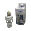 SENSOR DE MOV E27 MACROLED AC110-240V 60W MAX, 6M DE ALCANCE, 360º,IP20
