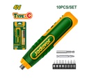 Atornillador inalámbrico 4v USB C + 9 puntas - Jadever