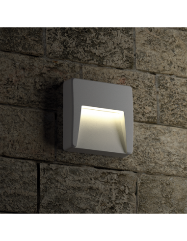 Artefacto Aplicar Exterior Cuadrado Unidireccional Blanco Cálido 3W Macroled