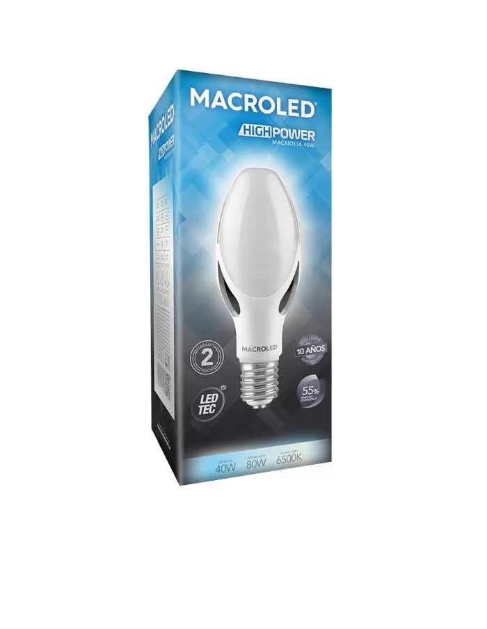 Bulbón 40W Magnolia Frío E40 Macroled