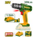 Taladro inalámbrico 20V 1500rpm 35nm - Jadever