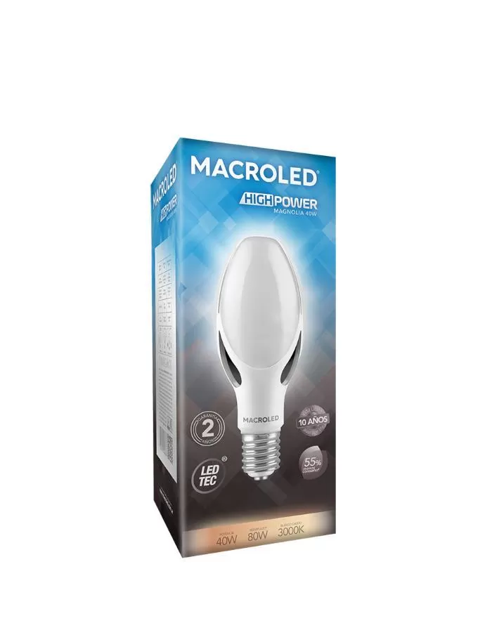 Bulbón 40w Magnolia frío E27 Macroled