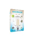 BULBO G125 FILAMENTO MACROLED 8W E27 AC180-265V CALIDO 2700K DIM