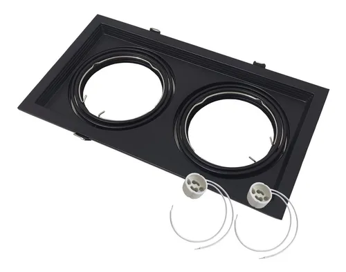 CARDANICO AR111 MACROLED DE EMBUTIR X2 MARCO NEGRO