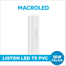 LISTON LED T5 PVC INTERCONECTABLE CON INTERRUPTOR CALIDO 18W MACROLED 