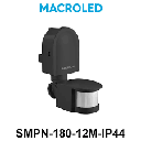 SENSOR DE MOV PARED NEGRO MACROLED AC220-240V 1200W MAX, 12M DE ALCANCE, 180º, IP44