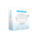 TORTUGA MACROLED REDONDA MARCO BLANCO 12W - IP54 - AC100-265V - FP:0,9 - 1080 lm - BLANCO CALIDO