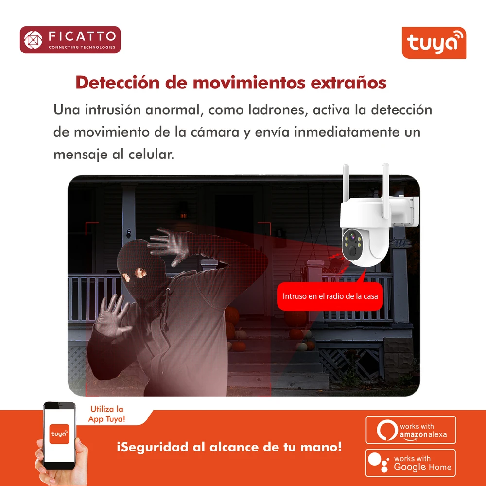 CAMARA IP EXTERIOR PTZ SOLAR FULL HD WIFI FICATTO