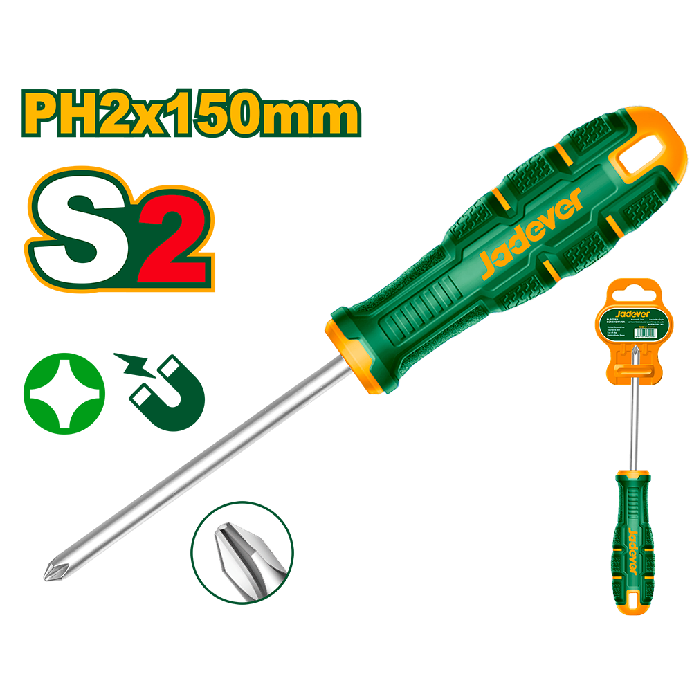 Destornillador S2 PH2 150mm Jadever