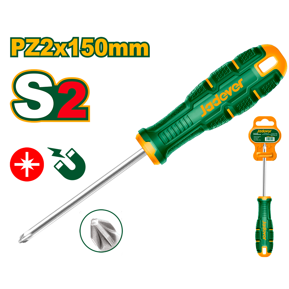 Destornillador S2 PZ2 150mm Jadever