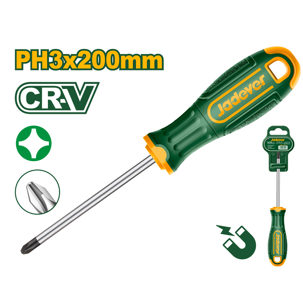 Destornillador CRV PH3 200mm Jadever