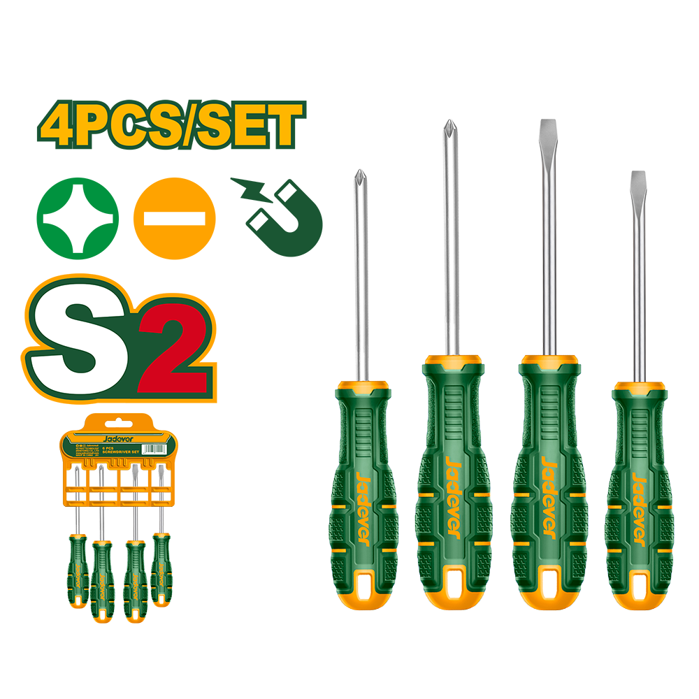Set Destornillador x4 S2 PH+SL Jadever