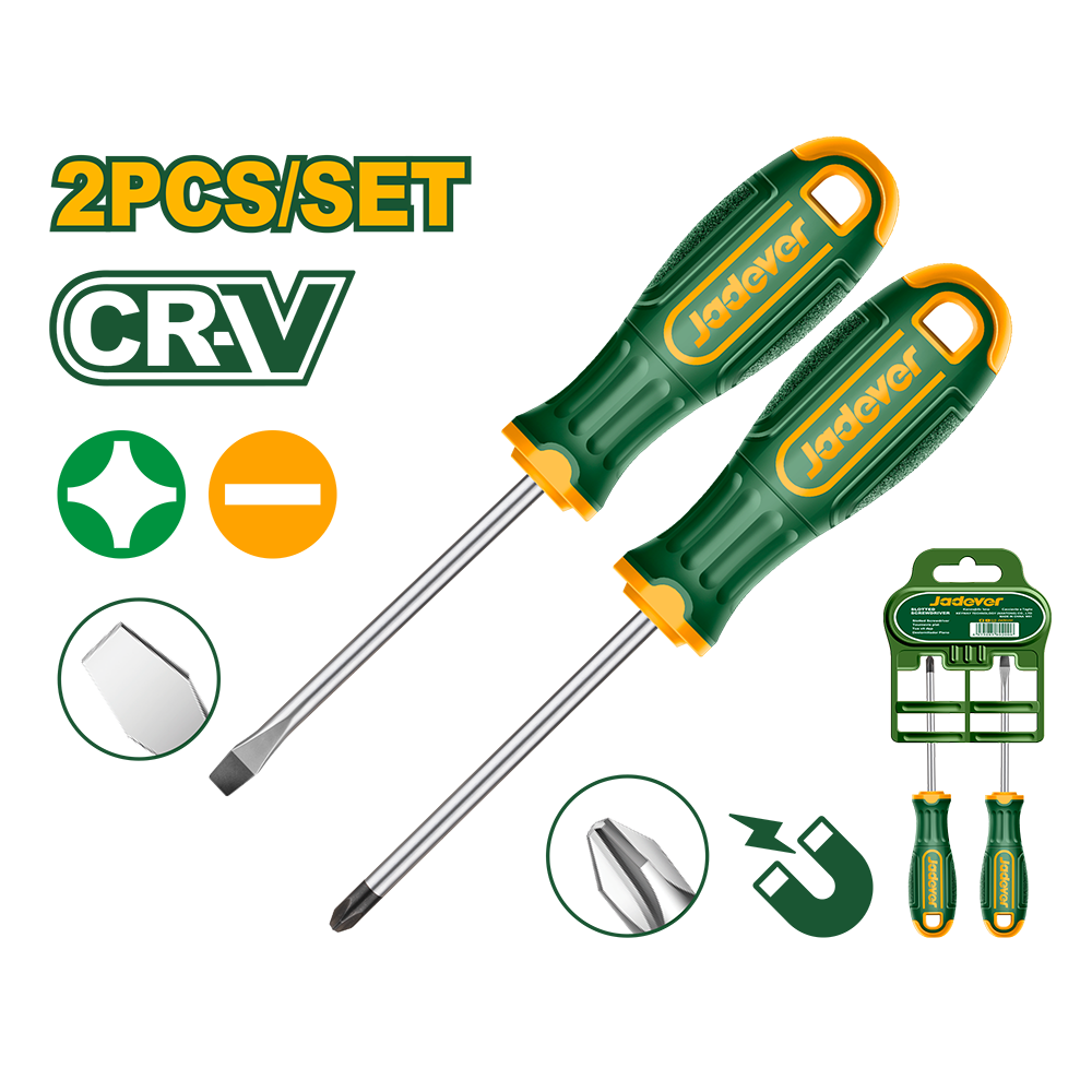 Set Destornillador x2 CRV PH+SL 100 Jadever