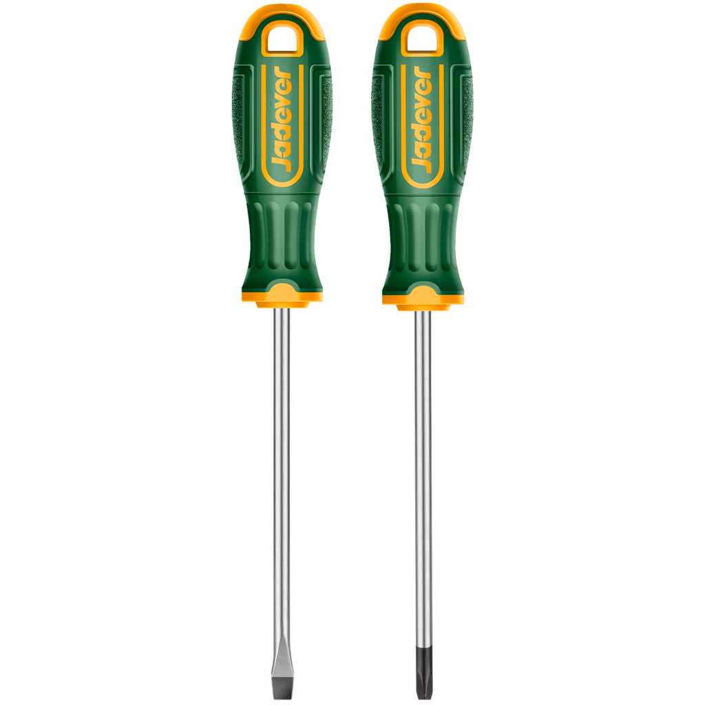 KIT DE DESTORNILLADORES - 2 PIEZAS - ACERO CR-V - PLANO SL6.5 X 300MM + PHILLIPS PH2 X 300MM - MANGO ERGONÓMICO