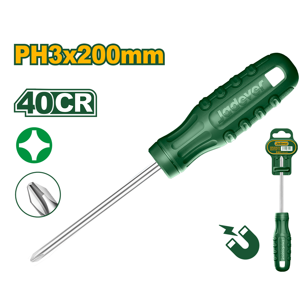 Destornillador 40CR PH3 Philips 200 Jadever