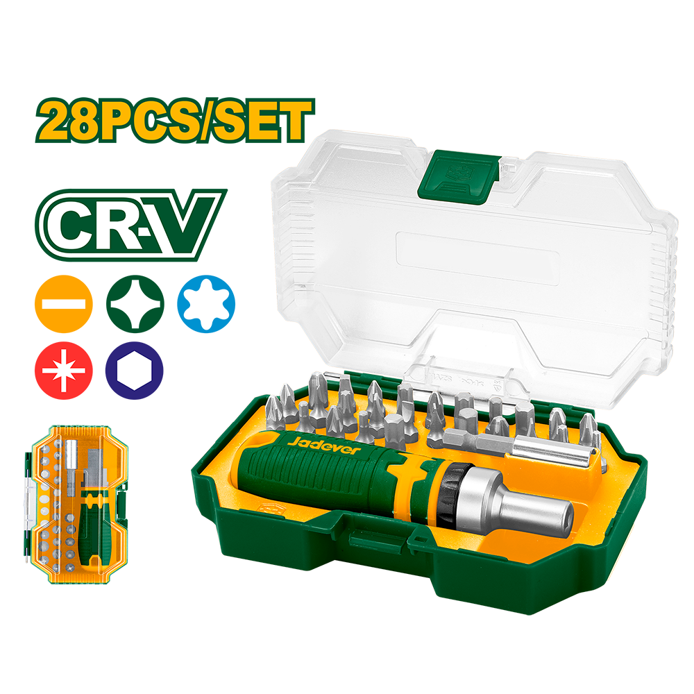 Set Destornillador múltiple cricket 28 en 1 CRV Jadever