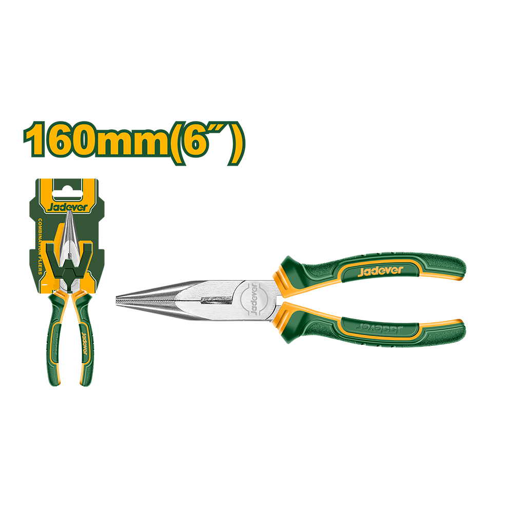 Pinza punta larga 6" mango bicolor Jadever