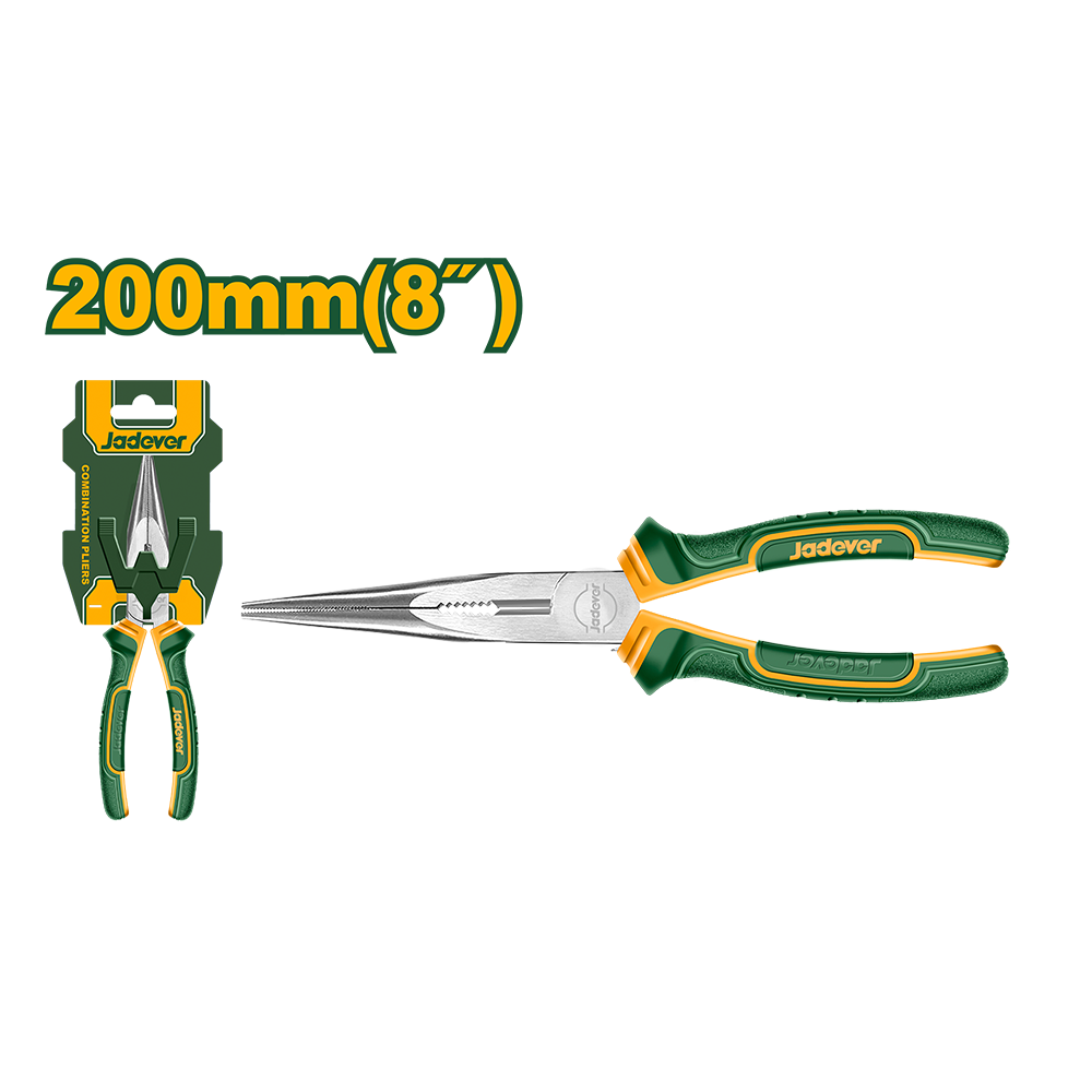 Pinza punta larga 8" mango bicolor Jadever