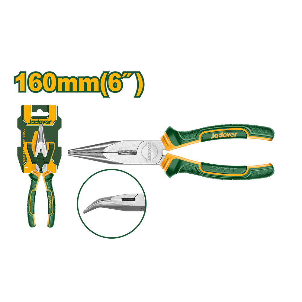 Pinza punta curva 6" mango bicolor Jadever