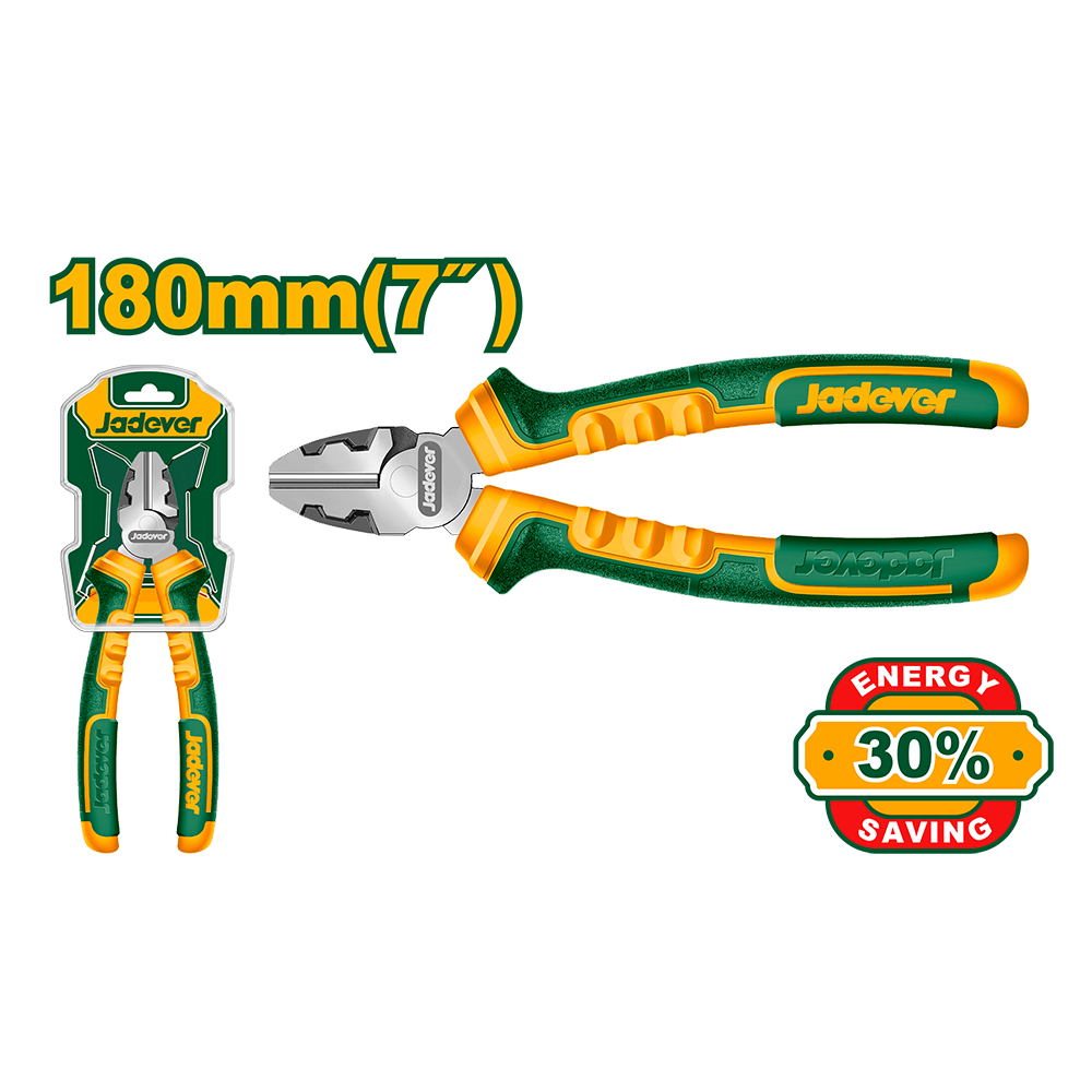 Alicate corte diagonal alto torque 7" mango bicolor Jadever