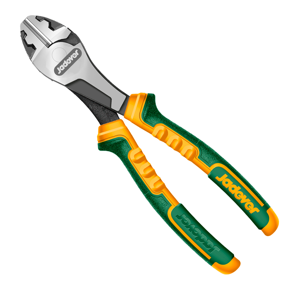 Alicate corte diagonal alto torque 8'' mango bicolor Jadever
