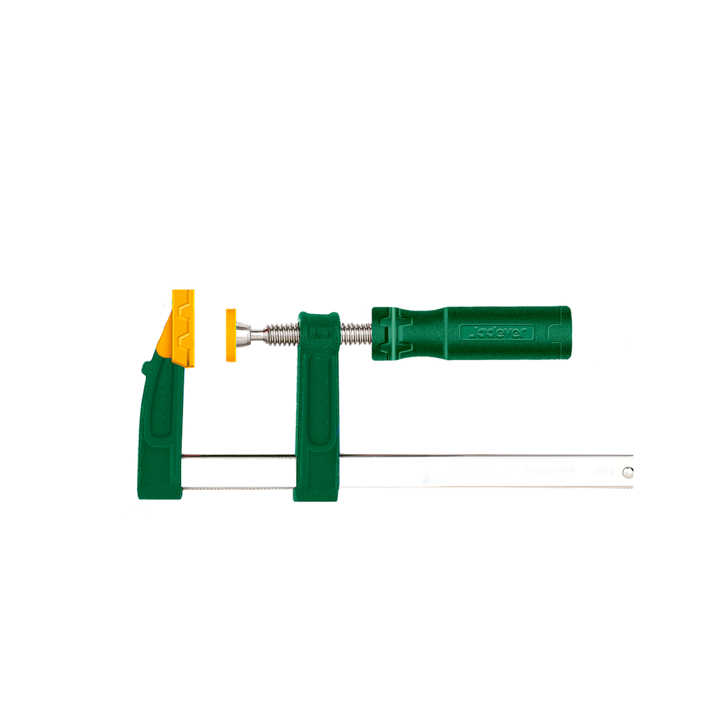 Prensa sargento 50 x 150mm regla niquelada tornillo galvanizado mango plastico Jadever
