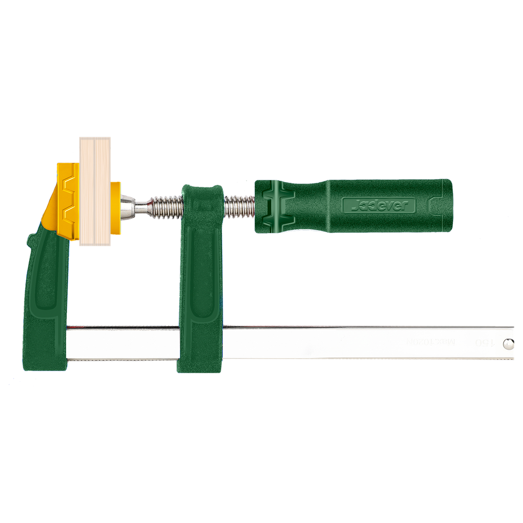 Prensa sargento 50x200mm regla niquelada tornillo galvanizado mango plastico Jadever