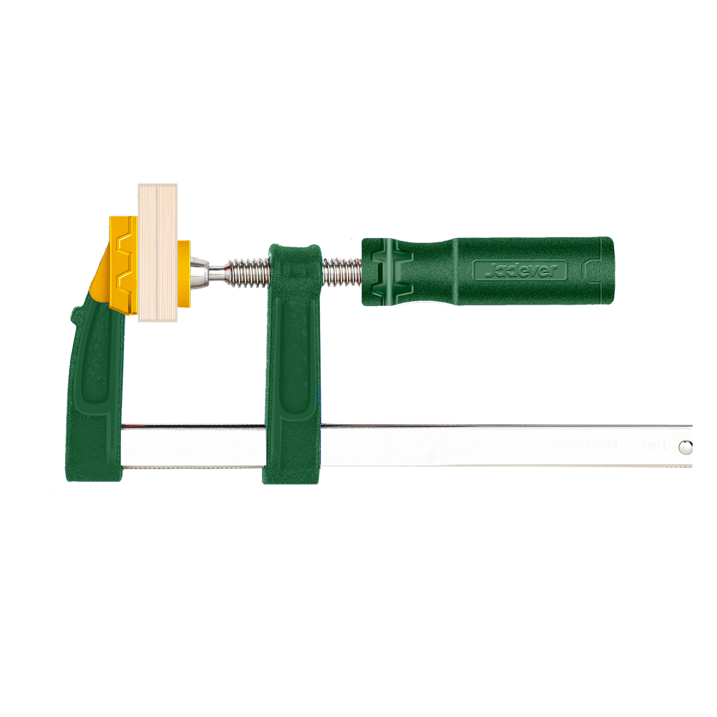 Prensa sargento 50x250mm regla niquelada tornillo galvanizado mango plastico Jadever