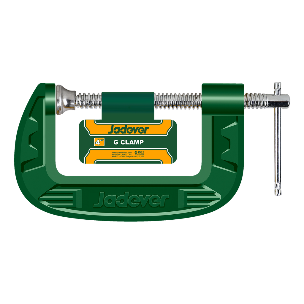 Prensa g 100mm (4'') cuerpo hierro fundido tornillo galvanizado Jadever