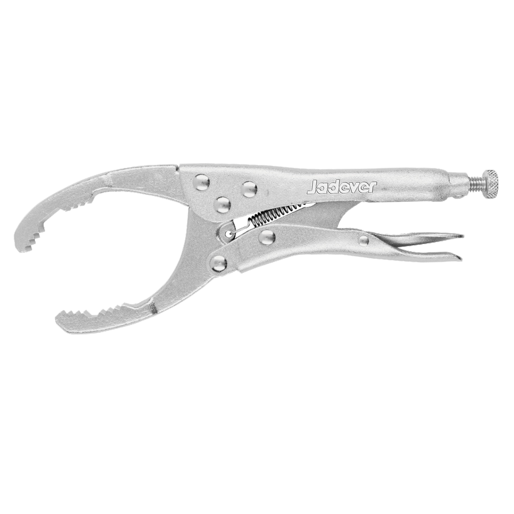 Pinza filtro aceite 10'' rango apertura mandíbula 50-110 mm acero endurecido hrc38-hrc48 niquelado Jadever
