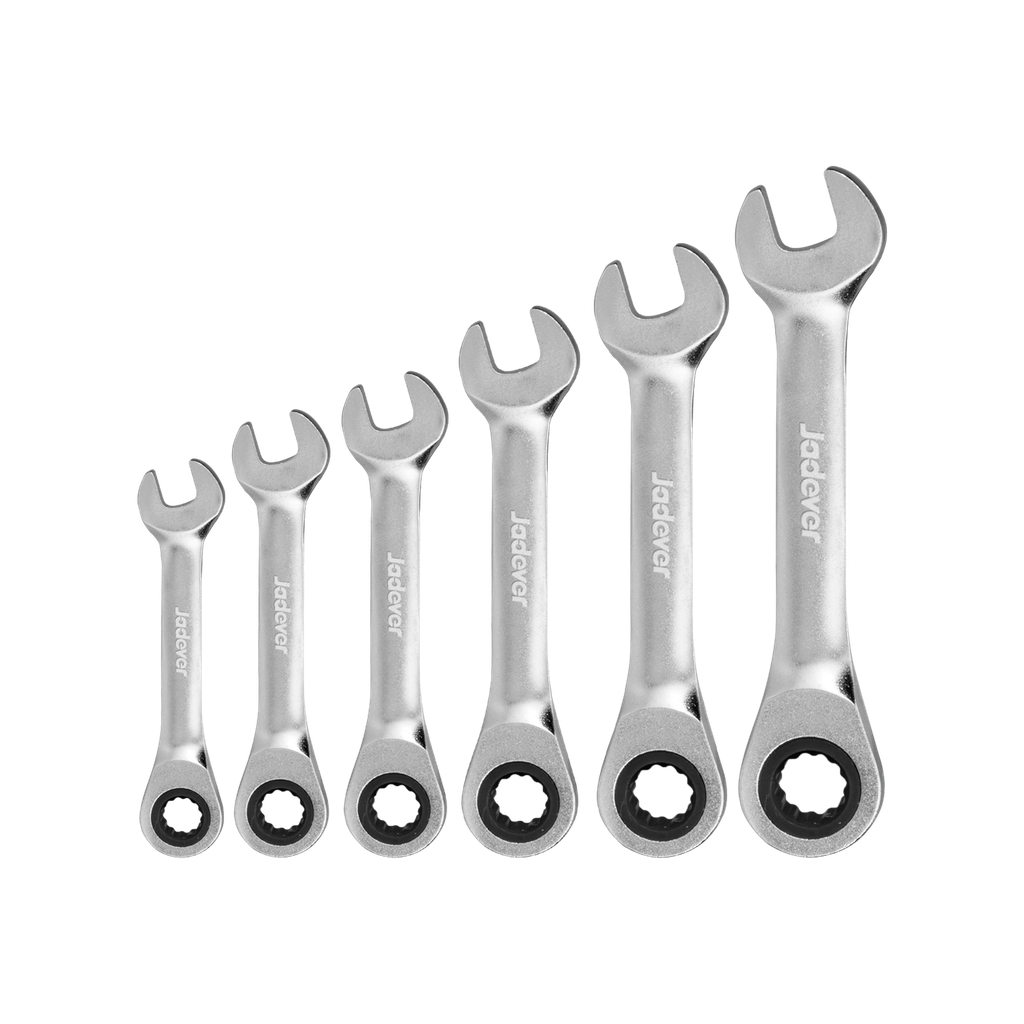 KIT DE LLAVES CRICKET COMBINADAS CORTAS DE 6 PIEZAS -TAMAÑO: 8MM, 10MM, 11MM, 13MM, 14MM, 17MM