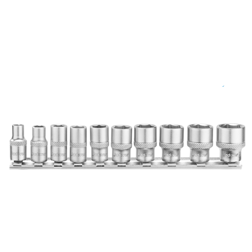 Kit tubos hexagonales 1/4'' 10 piezas tamaños 5-6-7-8-9-10-11-12-13-14mm Jadever