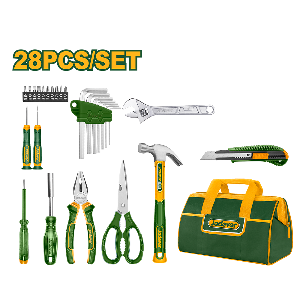 Set Herramientas x 28 unidades con bolso Jadever