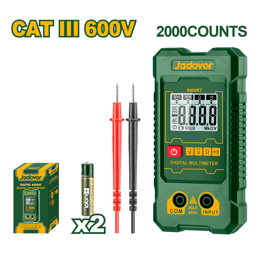 Multímetro Digital CATIII 600V 2000 cuentas Jadever