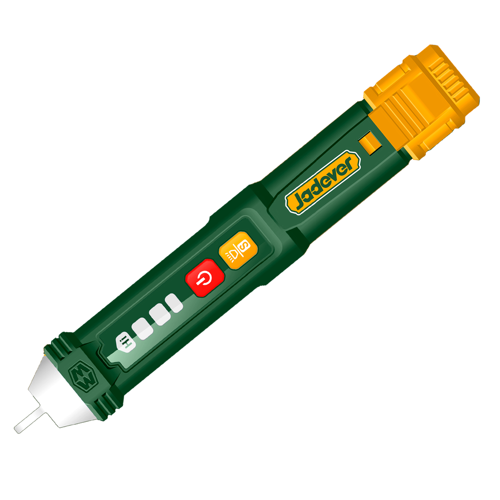 Detector voltaje inductivo voltaje ca 12v ~1000v (alta sensibilidad) 48v~1000v (baja sensibilidad) frecuencia 50/60hz alarma sonora luminosa flash led off automático 2 pilas aaa Jadever