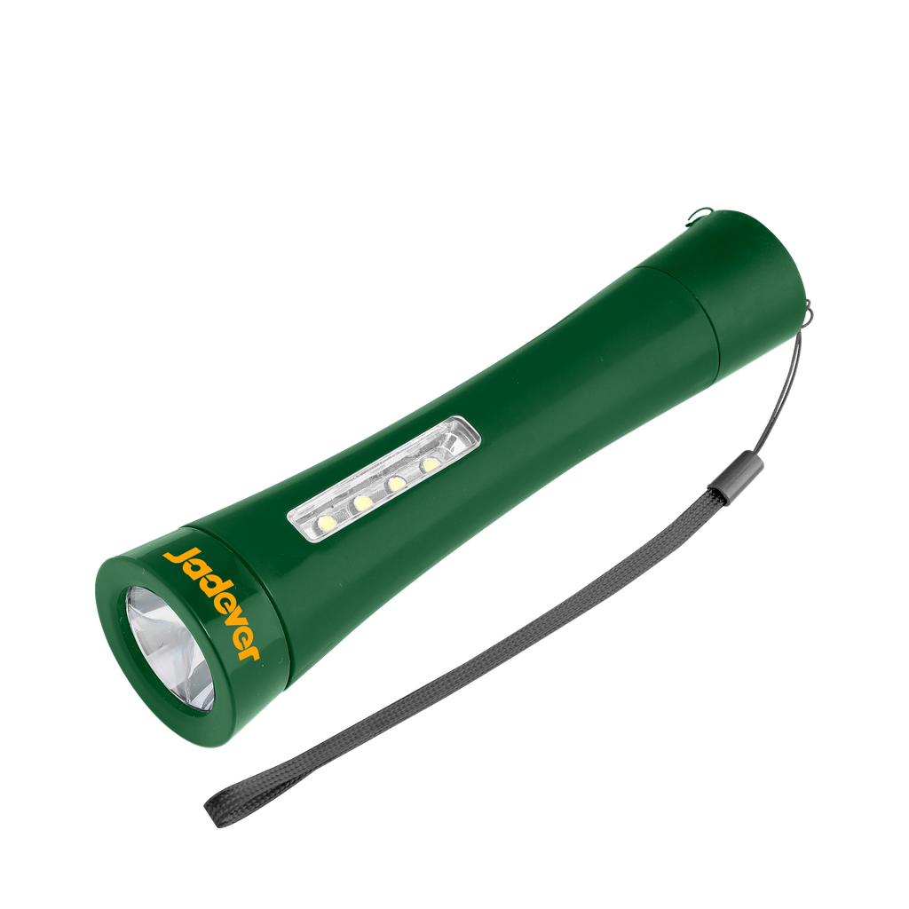 Linterna brillo máx 35lm distancia irradiación ip54 tiempo 5 hs (luz alta) cuerpo plástico diámetro / longitud / 3 pilas aaa (no inluidas) Jadever