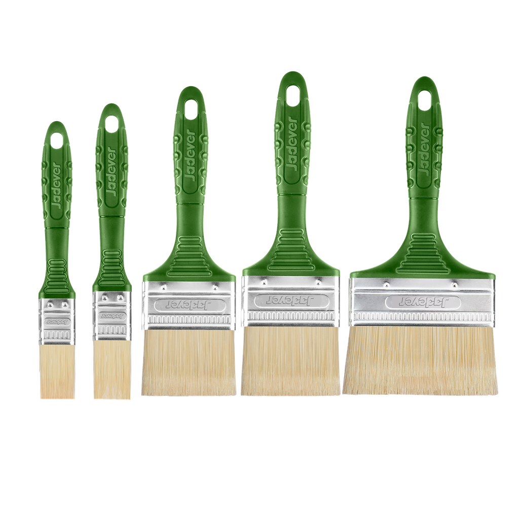 Kit pinceles 5 unidades 1'' 1.5'' 2'' 2.5'' 3'' filamentos pet Jadever