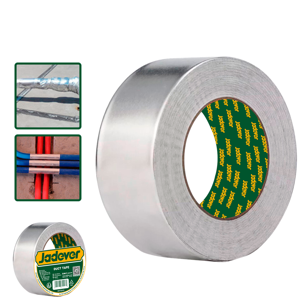 Cinta papel aluminio longitud 30m ancho espesor resistente a altas bajas temperaturas apta unir materiales aislantes Jadever