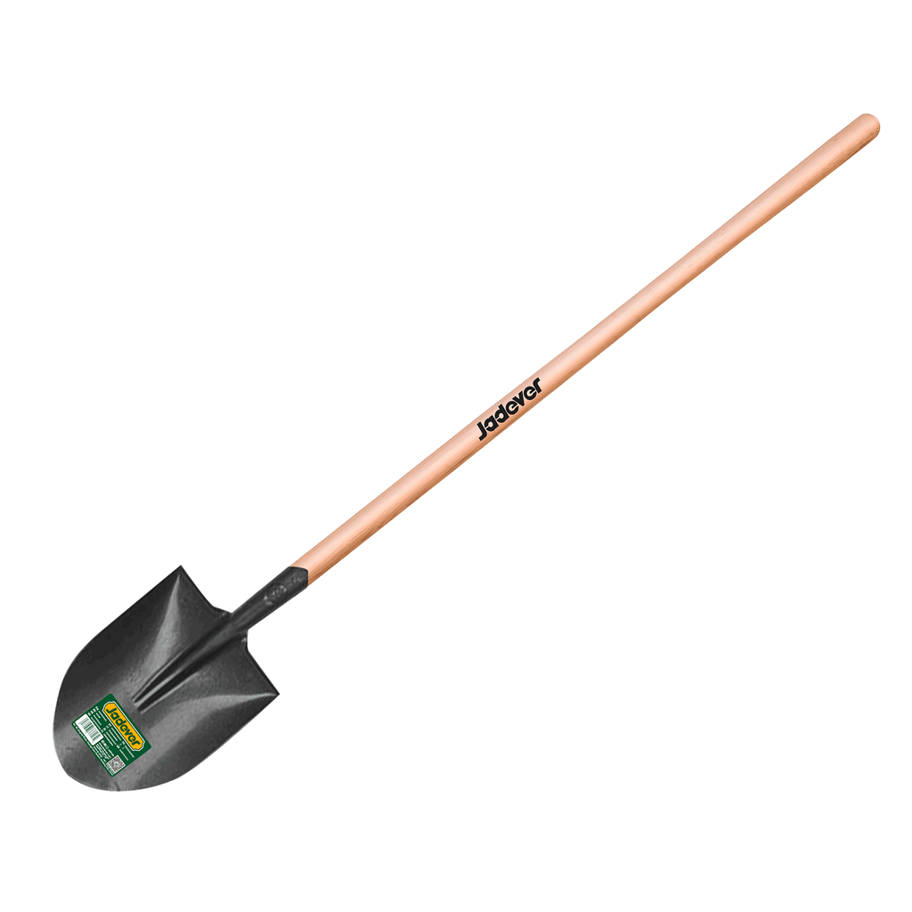Pala larga punta redonda cabeza acero al carbono mango madera longitud 1470mm ancho cabeza longitud cabeza Jadever