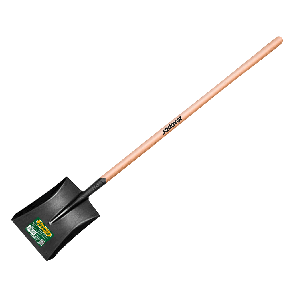 Pala larga punta ancha cabeza acero al carbono mango madera ancho cabeza 245mm longitud cabeza Jadever