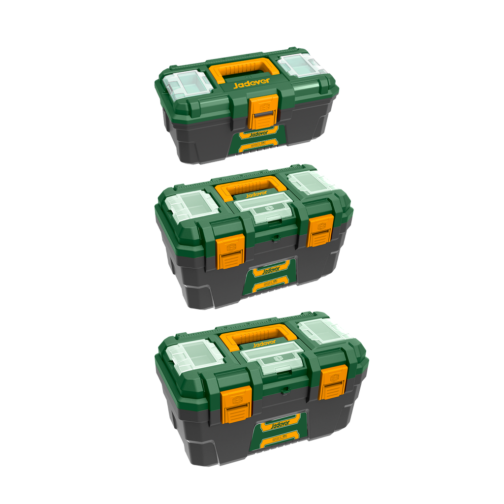 Kit cajas herramientas plástico 13'' 16'' 19'' Jadever