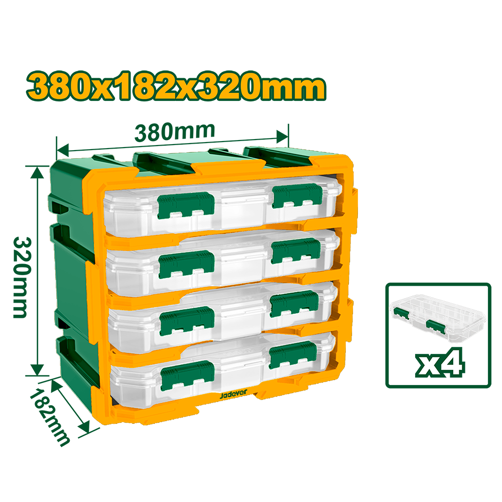 Rack 4 gavetas 380x182x320mm Jadever