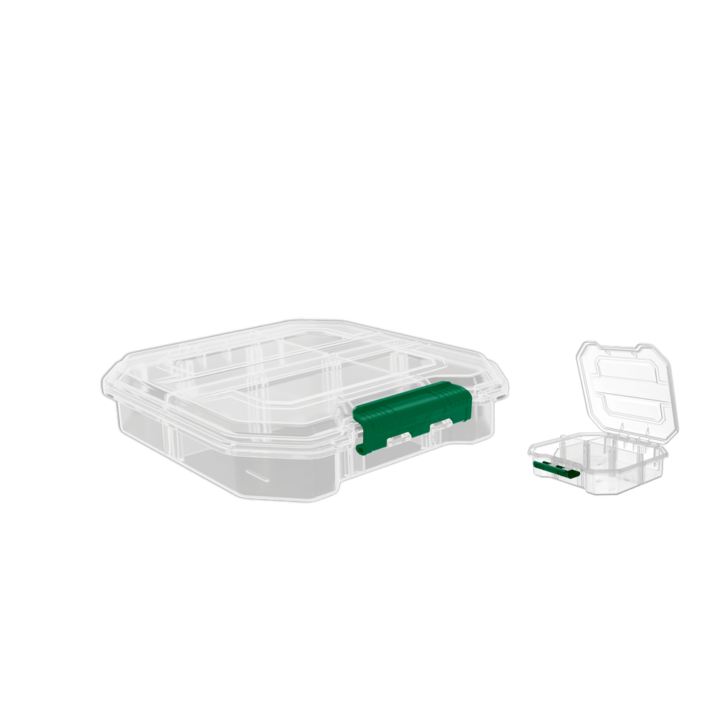 ORGANIZADOR TRANSPARENTE HORIZONTAL 6 COMPARTIMENTOS 180 X 165 X 50MM
