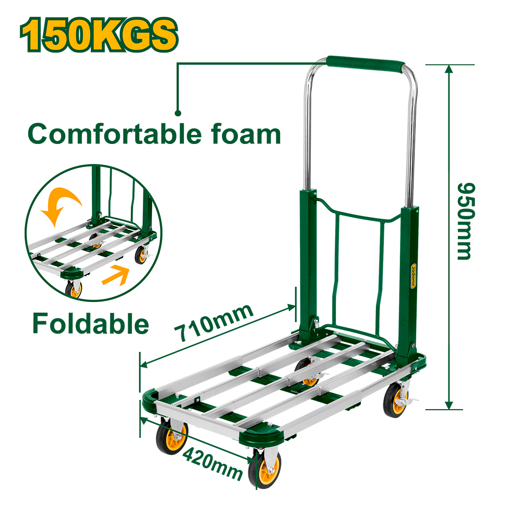 Zorra 4 ruedas plegable 150kg Jadever