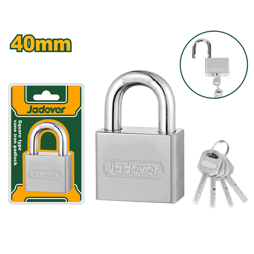 Candado de hierro 40mm paletas cuadradas Jadever