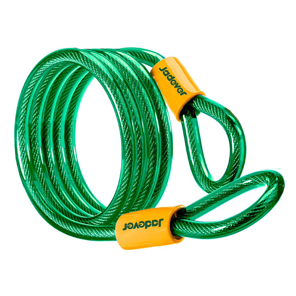 Eslinga bicicleta doble bucle longitud 1500mm diámetro cable alambre alta calidad recubierto pvc portacandados cuadro bicicleta Jadever