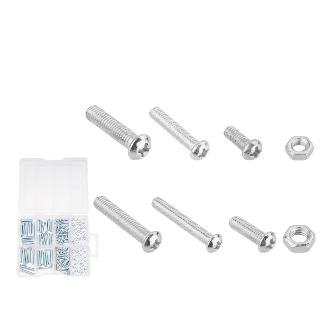 Surtido tornillos rosca metrica 164 piezas tornillos phillips (82 piezas) + tuerca hexagonal (82 piezas) Jadever