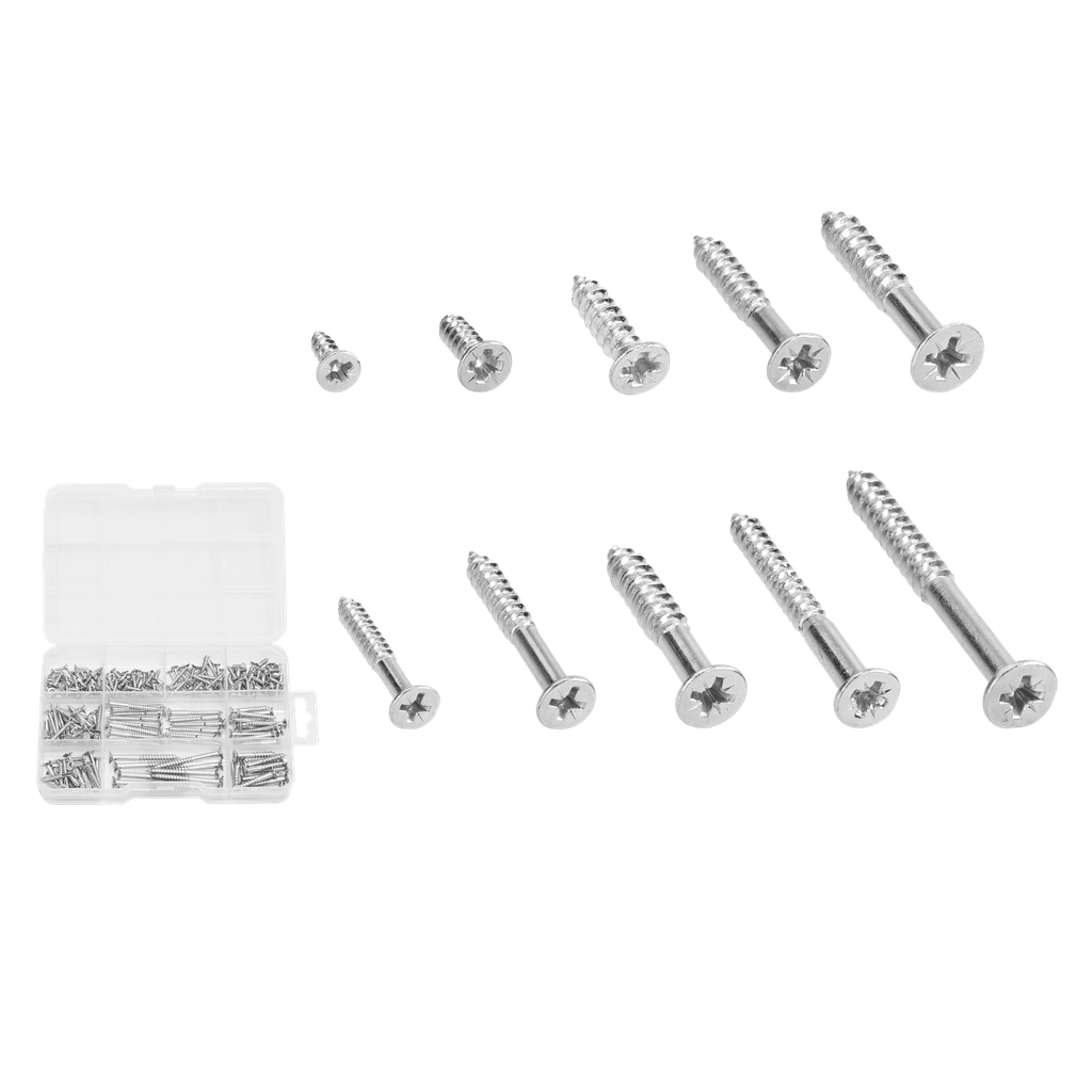 Kit tornillos fix punta aguja cuello 302 piezas tornillos punta aguja acero al c superficie galvanizada Jadever